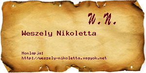 Weszely Nikoletta névjegykártya